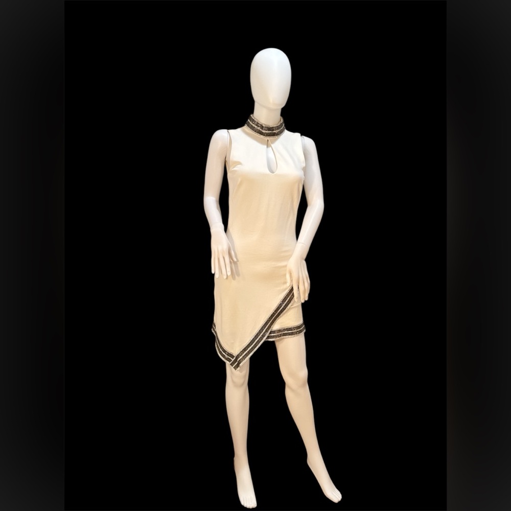Bebe White Rhinestone-Embellished Dress. Size: Small | New With Tags